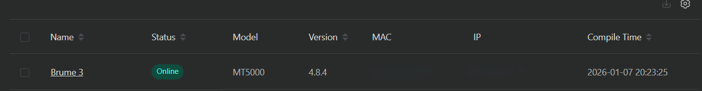 GoodCloud dashboard showing Brume device bound